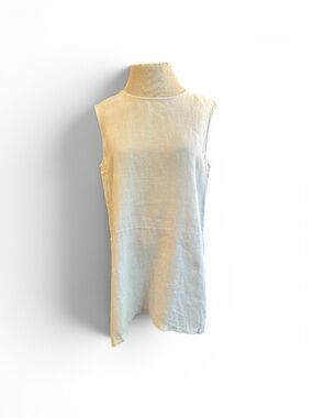 bryn Walker Sleeveless Cream Linen Shift Top